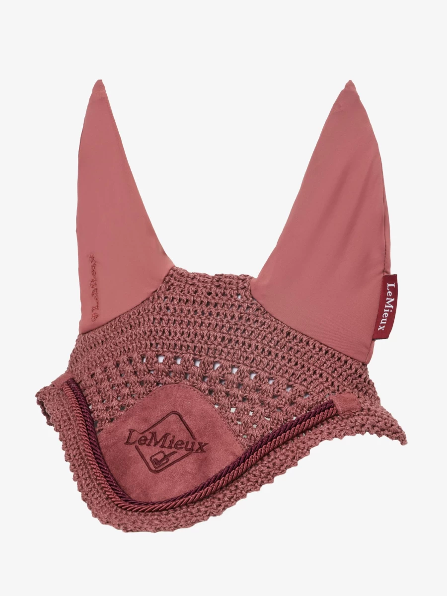 LeMieux Classic Fly Hood with Orchid Design for Equestrian Riding