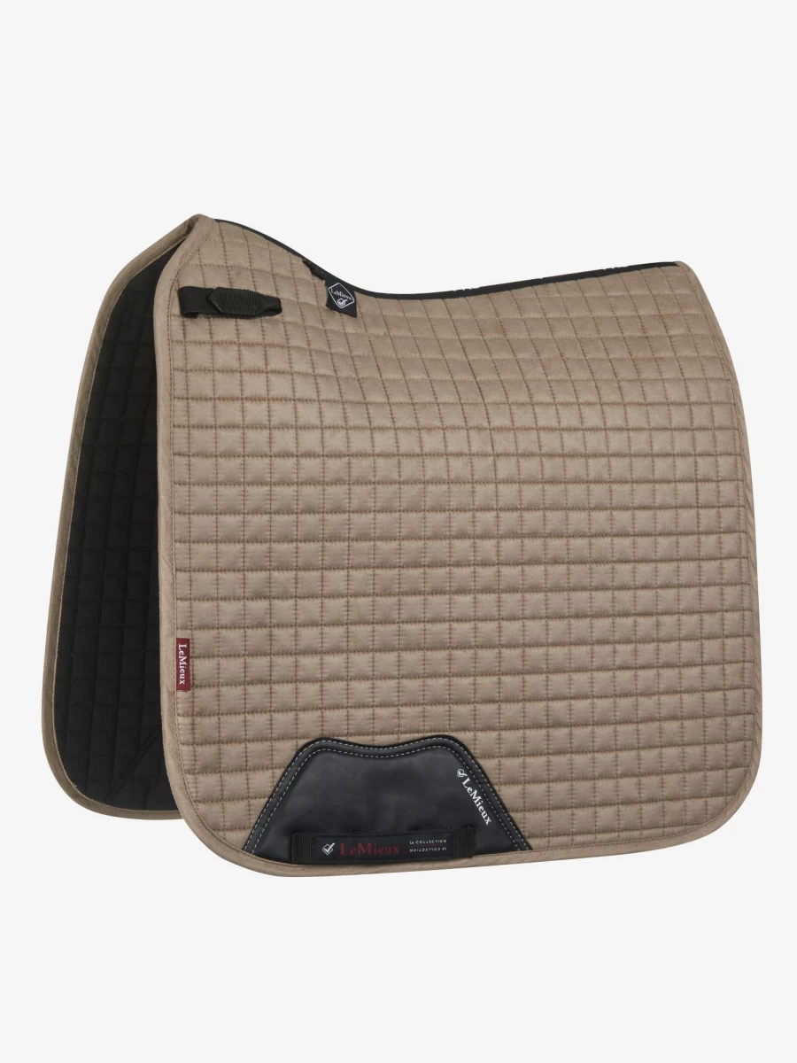 LeMieux Suede Dressage Saddle Pad with Mink Trim for Equestrian Riding