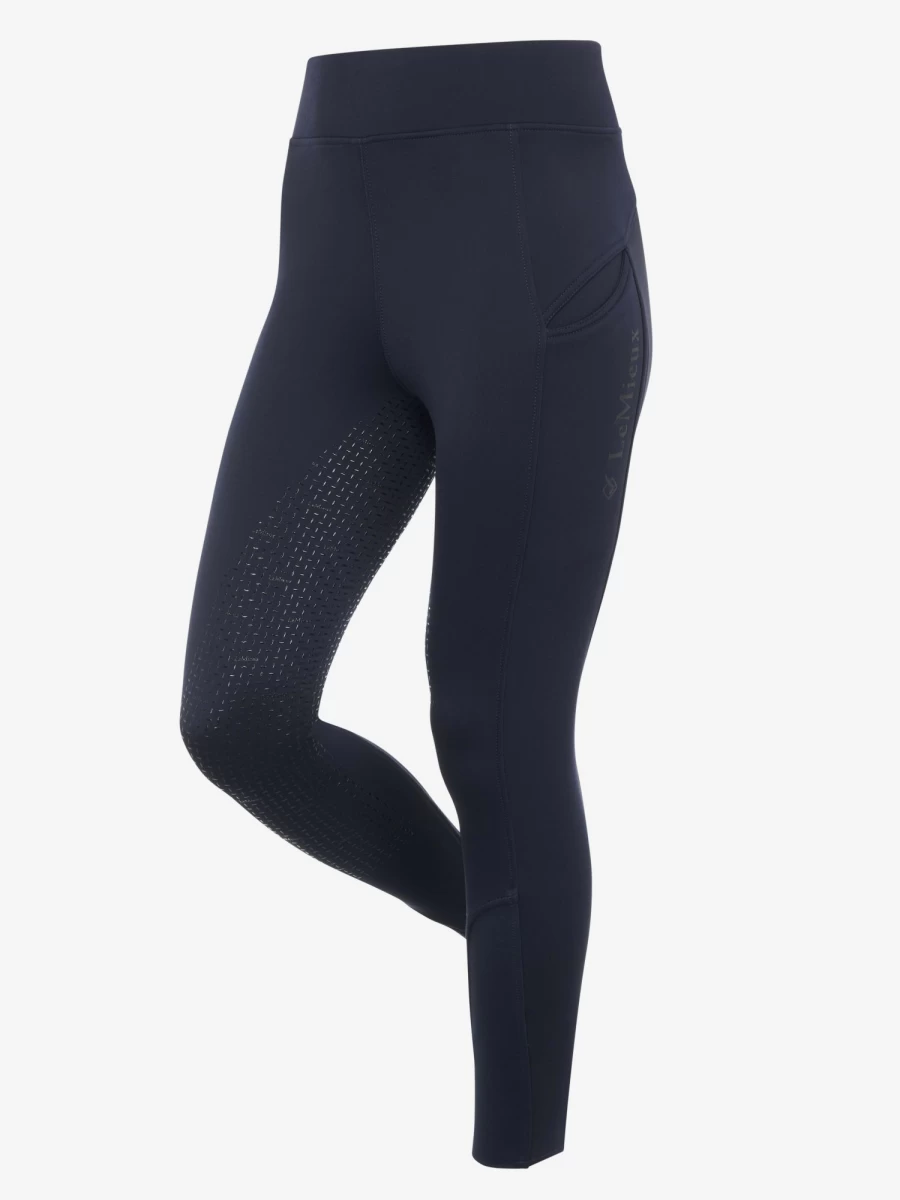 LeMieux Full Grip Brushed Pull On Equestrian Breeches in Navy
