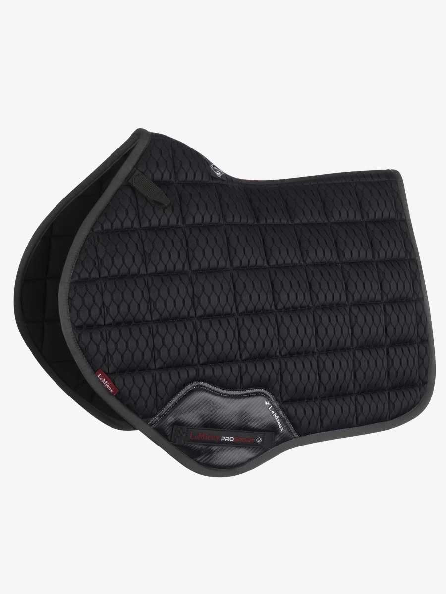 LeMieux Black Large Carbon Mesh Close Contact Square Horse Riding Saddle Pad