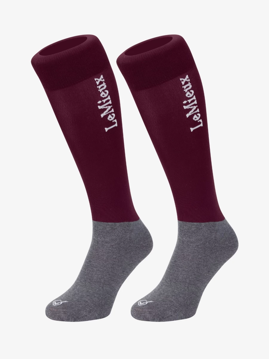 LeMieux Competition Socks Burgundy - Twin Pack for Athletic Performance & Comfort