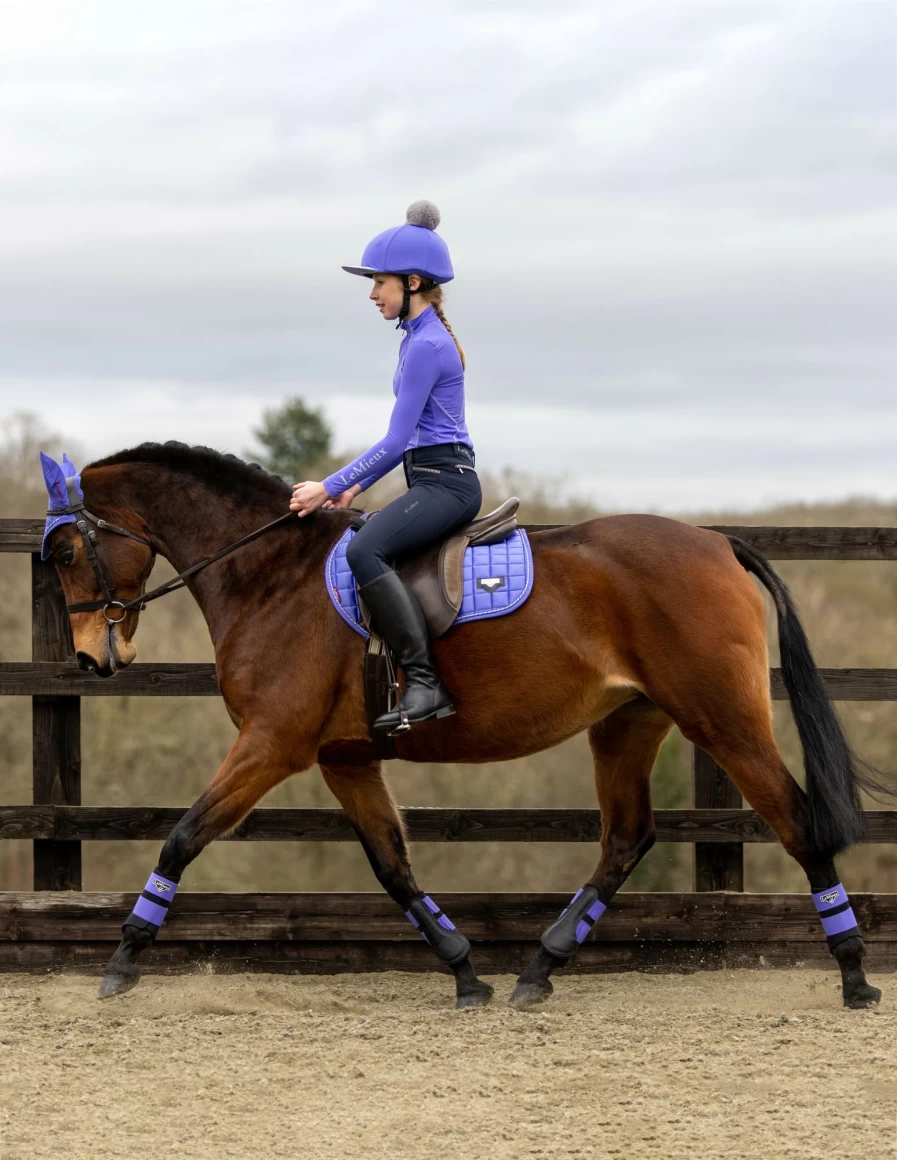 LeMieux Junior Loire Square Jump Saddle in Bluebell for Young Riders