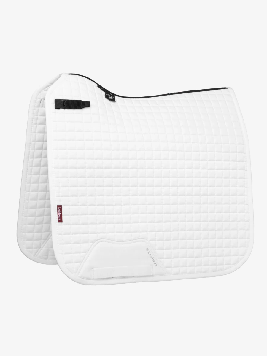 LeMieux Cotton Dressage Square White Horse Riding Saddle Pad